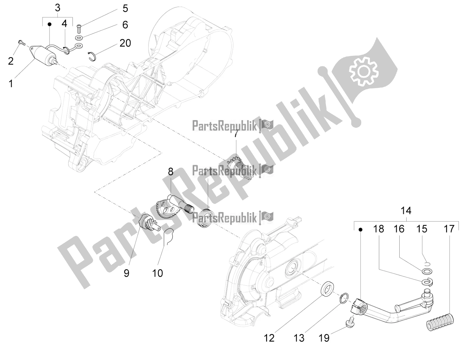 Wszystkie części do Stater - Rozrusznik Elektryczny Aprilia SR Motard 50 4T 4V 2016