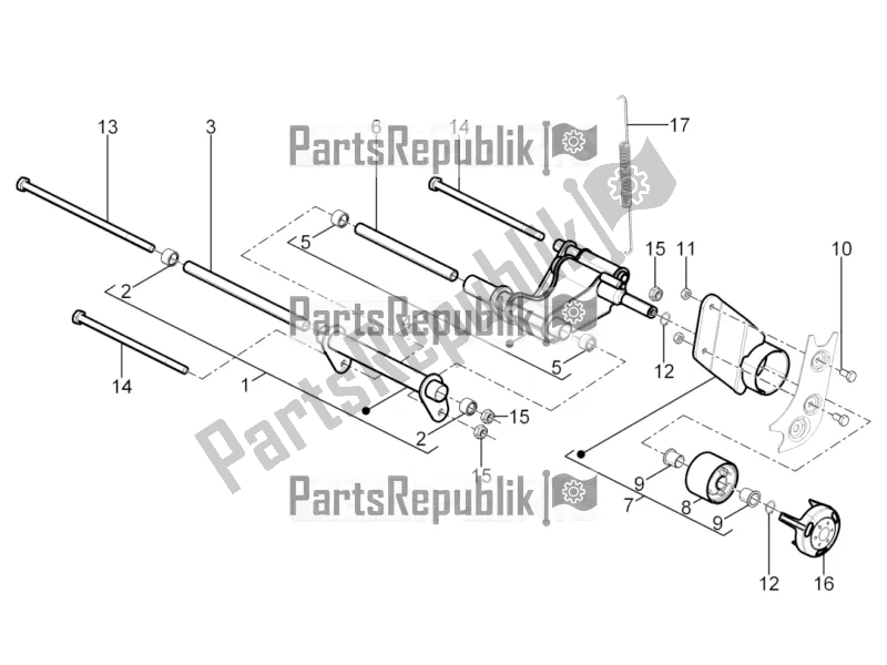 Alle Teile für das Schwingender Arm des Aprilia SR Motard 50 4T 4V 2016