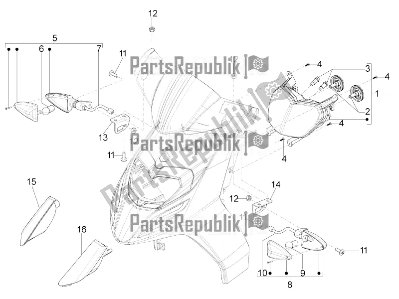 Tutte le parti per il Fari Anteriori - Indicatori Di Direzione del Aprilia SR Motard 50 4T 4V 2017