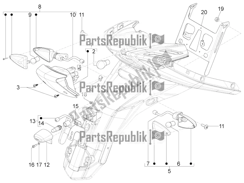 Tutte le parti per il Fanali Posteriori - Indicatori Di Direzione del Aprilia SR Motard 50 4T 4V 2017