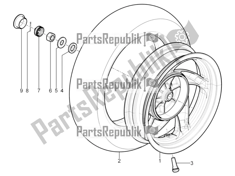 Toutes les pièces pour le Roue Arrière du Aprilia SR Motard 50 4T 4V 2017