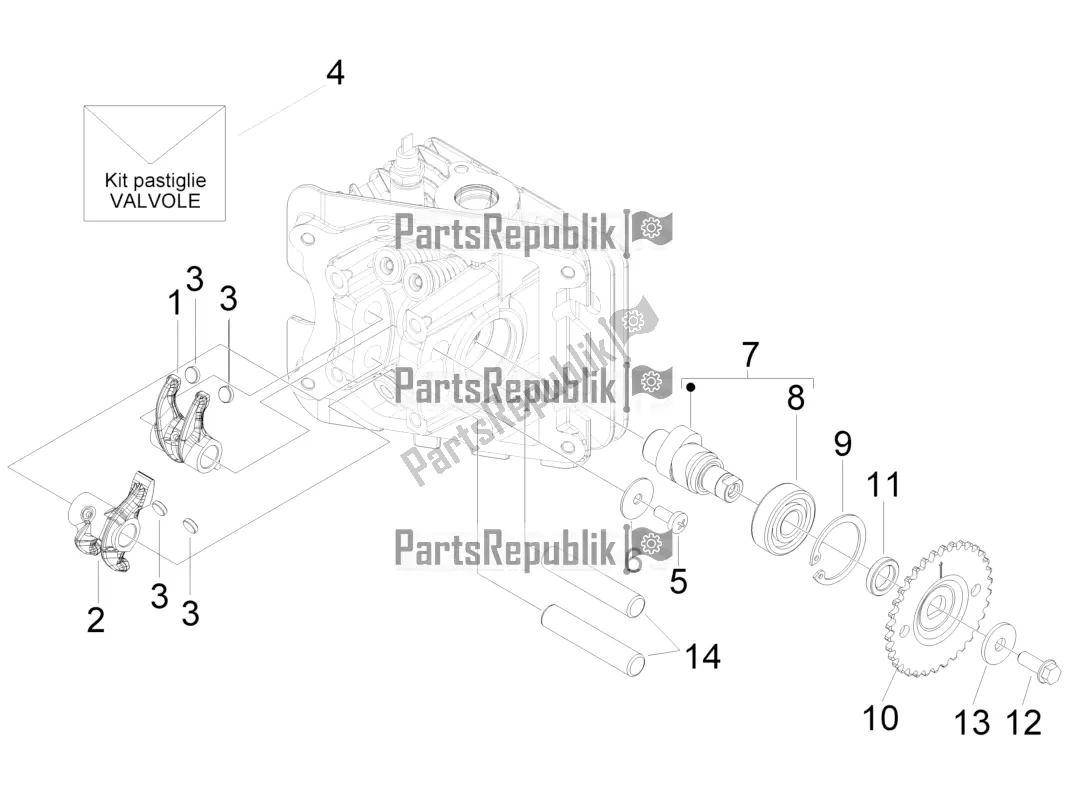 Toutes les pièces pour le Leviers à Bascule Support Unité du Aprilia SR Motard 50 4T 4V 2017