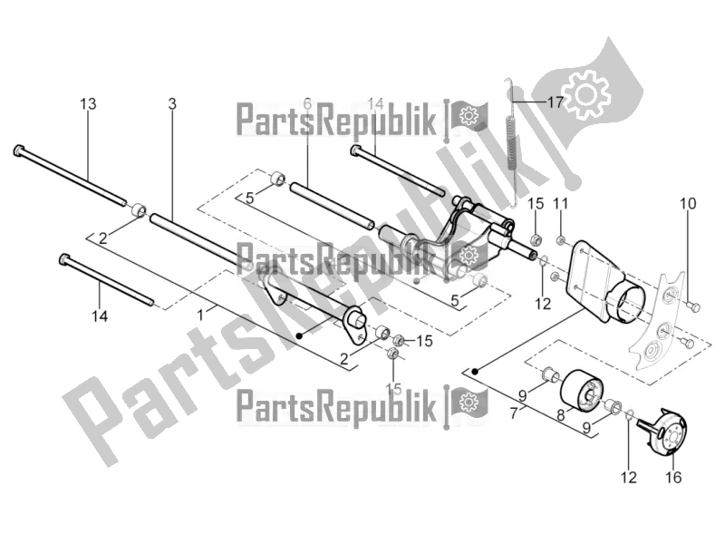 Alle Teile für das Schwingender Arm des Aprilia SR Motard 50 4T 4V 2017