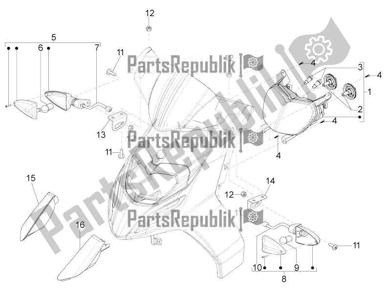 Toutes les pièces pour le Phares Avant - Clignotants du Aprilia SR Motard 50 4T 4V 2018