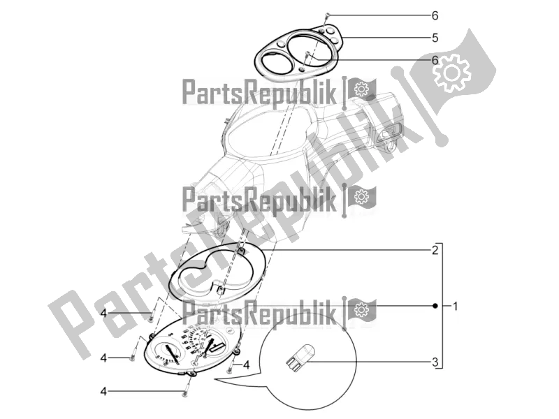 Toutes les pièces pour le Combinaison De Compteurs - Cruscotto du Aprilia SR Motard 50 4T 4V 2018