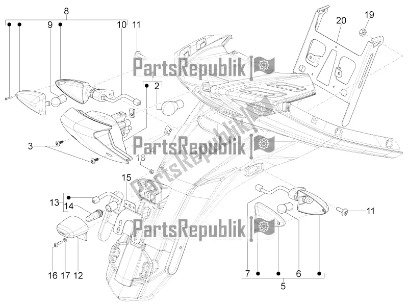 Toutes les pièces pour le Phares Arrière - Clignotants du Aprilia SR Motard 50 4T 4V 2018