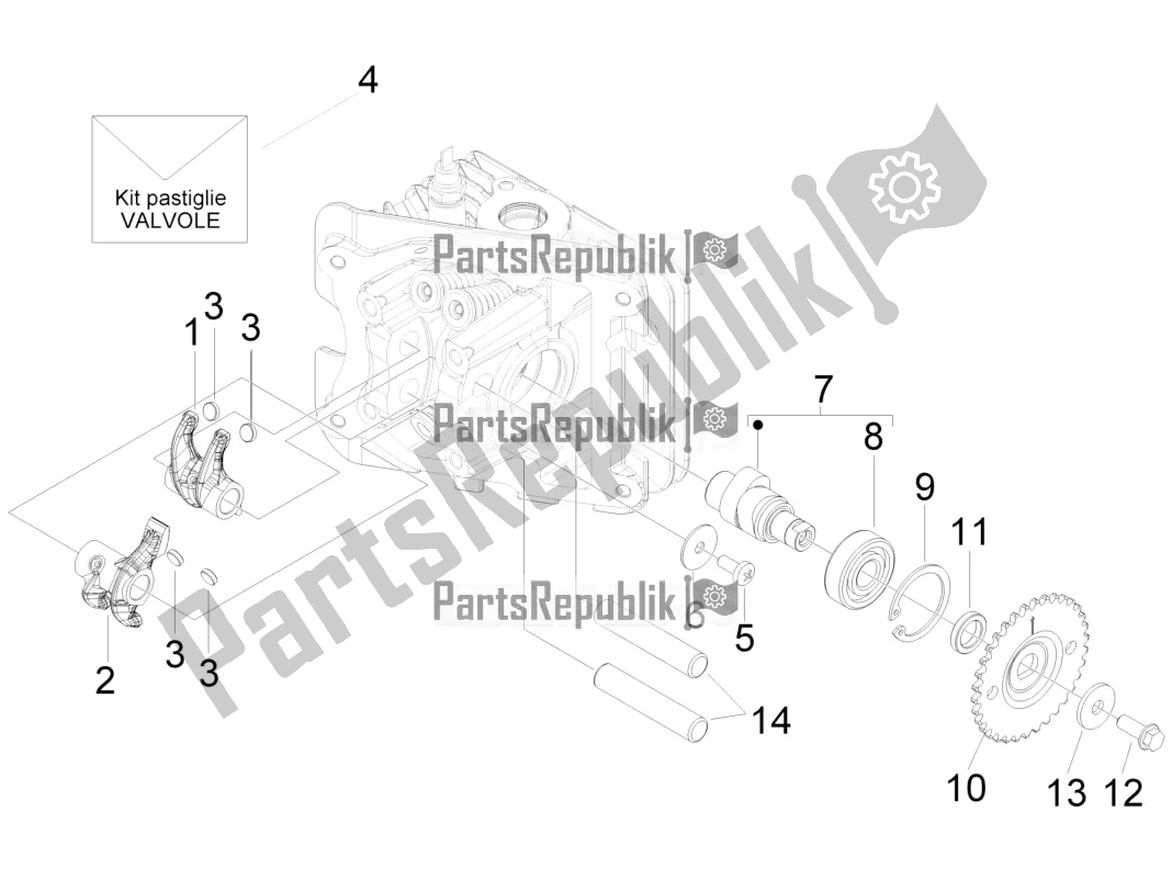 Toutes les pièces pour le Leviers à Bascule Support Unité du Aprilia SR Motard 50 4T 4V 2018