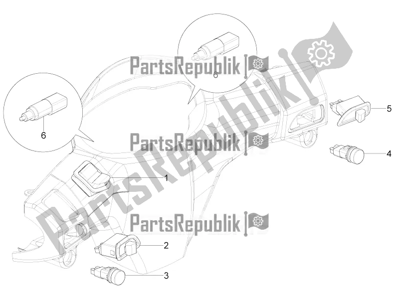 All parts for the Selectors - Switches - Buttons of the Aprilia SR Motard 50 4T 4V 2018