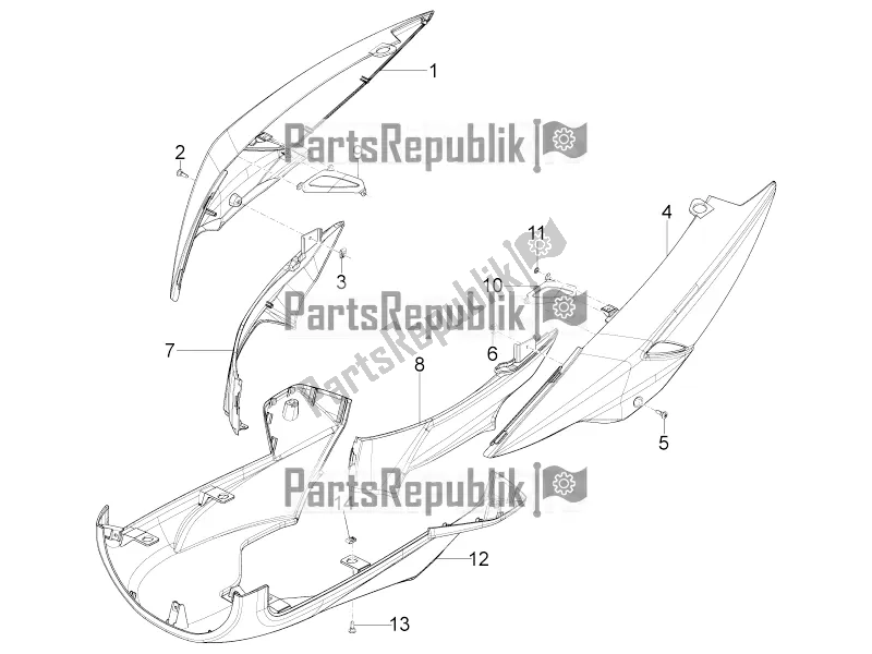 Toutes les pièces pour le Couvercle Latéral - Spoiler du Aprilia SR Motard 50 4T 4V 2018