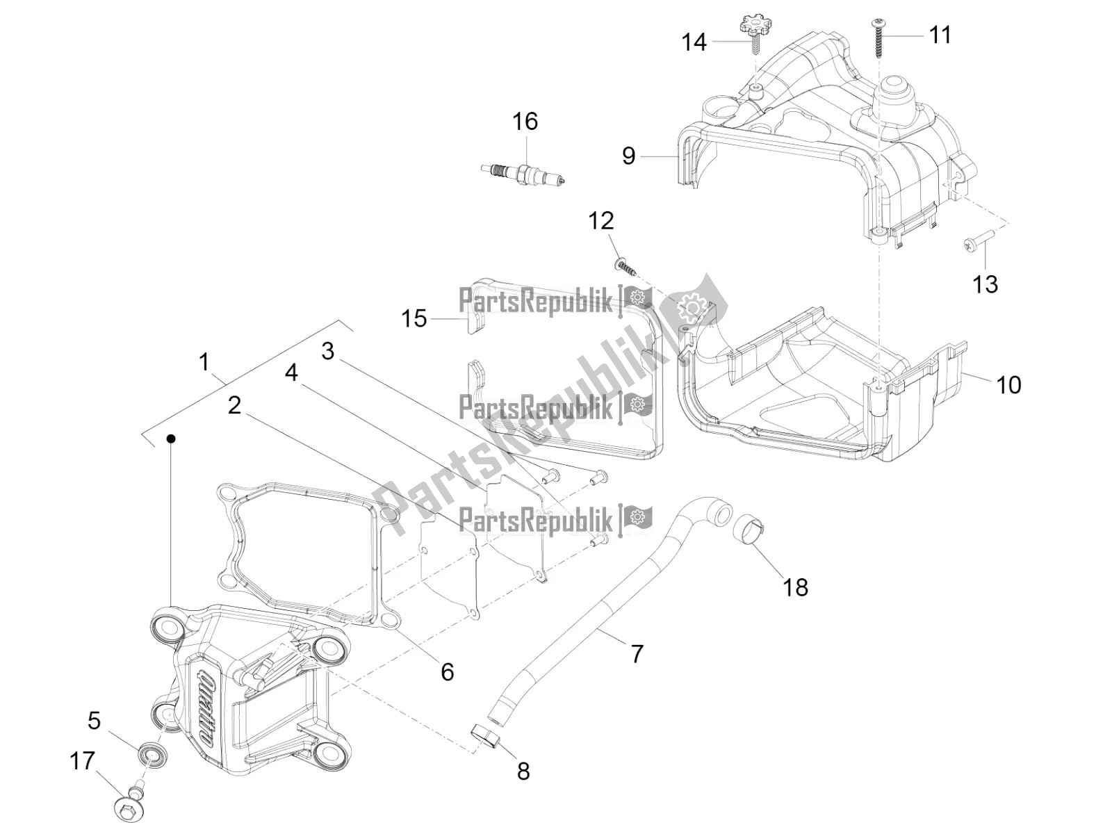 Toutes les pièces pour le Le Couvre-culasse du Aprilia SR Motard 50 4T 4V 2019