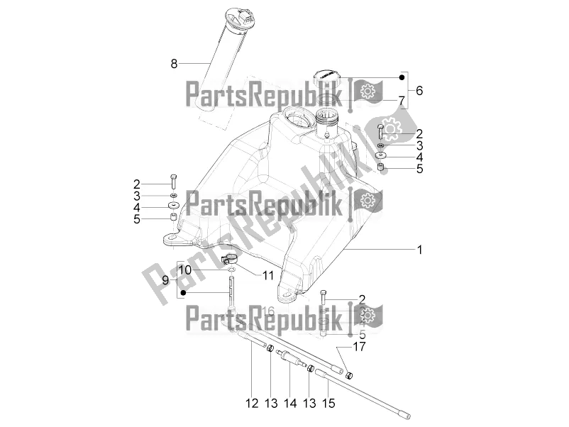 Alle onderdelen voor de Benzinetank van de Aprilia SR Motard 50 4T 4V 2019