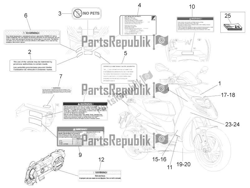 Toutes les pièces pour le Plaques - Emblèmes du Aprilia SR Motard 50 4T 4V 2019