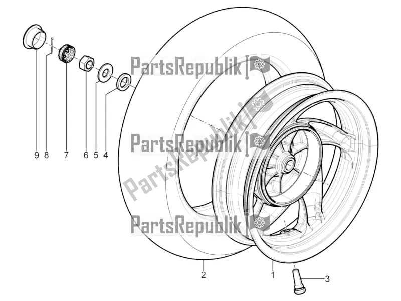 Toutes les pièces pour le Roue Arrière du Aprilia SR Motard 50 4T 4V 2019