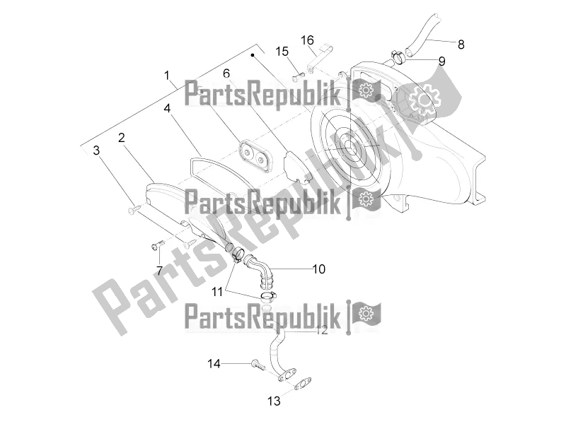 All parts for the Secondary Air Box of the Aprilia SR Motard 50 4T 4V 2019