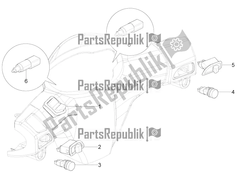 All parts for the Selectors - Switches - Buttons of the Aprilia SR Motard 50 4T 4V 2019