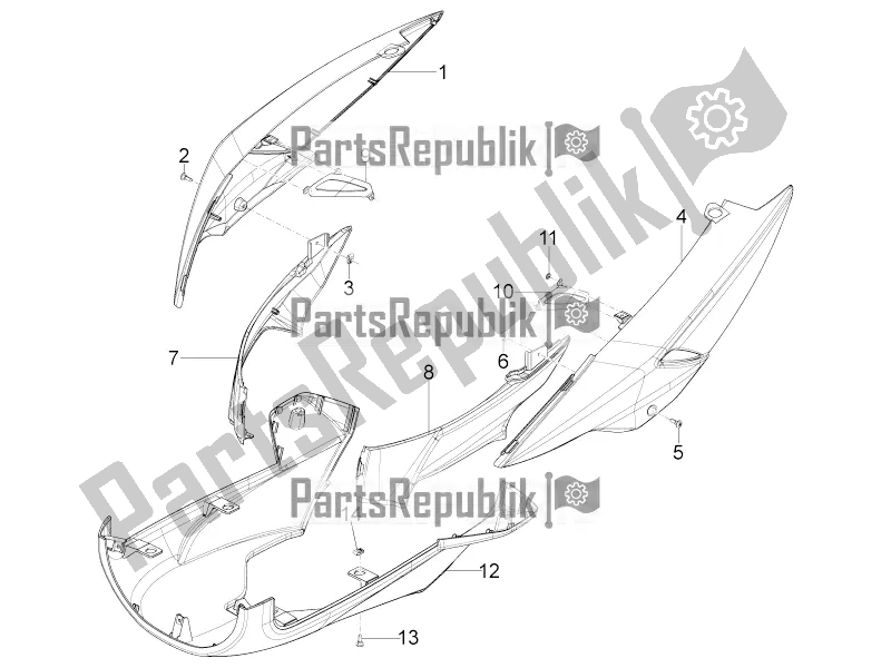 Todas as partes de Tampa Lateral - Spoiler do Aprilia SR Motard 50 4T 4V 2019