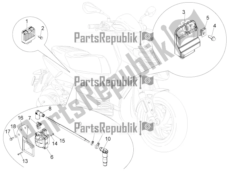 Toutes les pièces pour le Régulateurs De Tension - Unités De Commande électronique (ecu) - H. T. Bobine du Aprilia SR Motard 50 4T 4V 2019