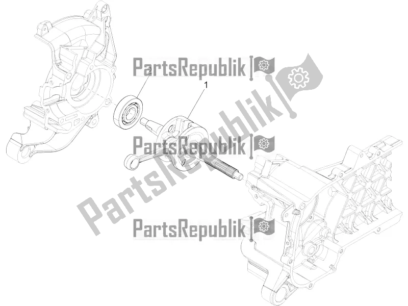 All parts for the Crankshaft of the Aprilia SR Motard 50 4T 4V 2020