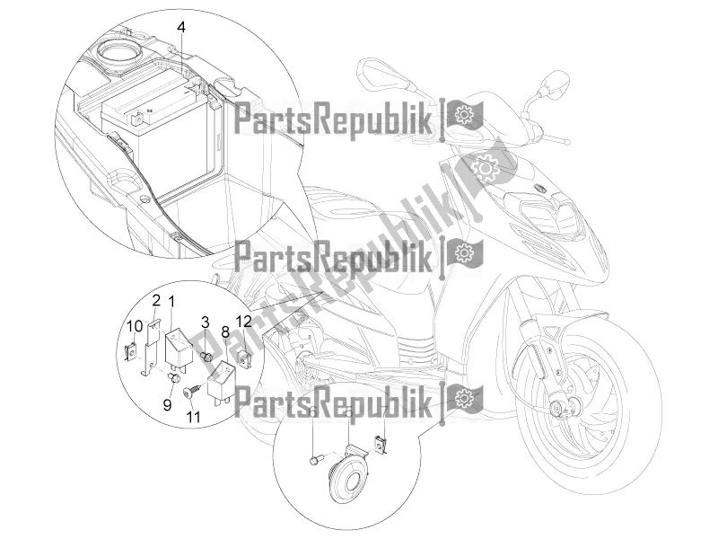 All parts for the Remote Control Switches - Battery - Horn of the Aprilia SR Motard 50 4T 4V 2020