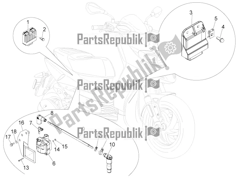Alle Teile für das Spannungsregler - Elektronische Steuergeräte (ecu) - H. T. Spule des Aprilia SR Motard 50 4T 4V 2020