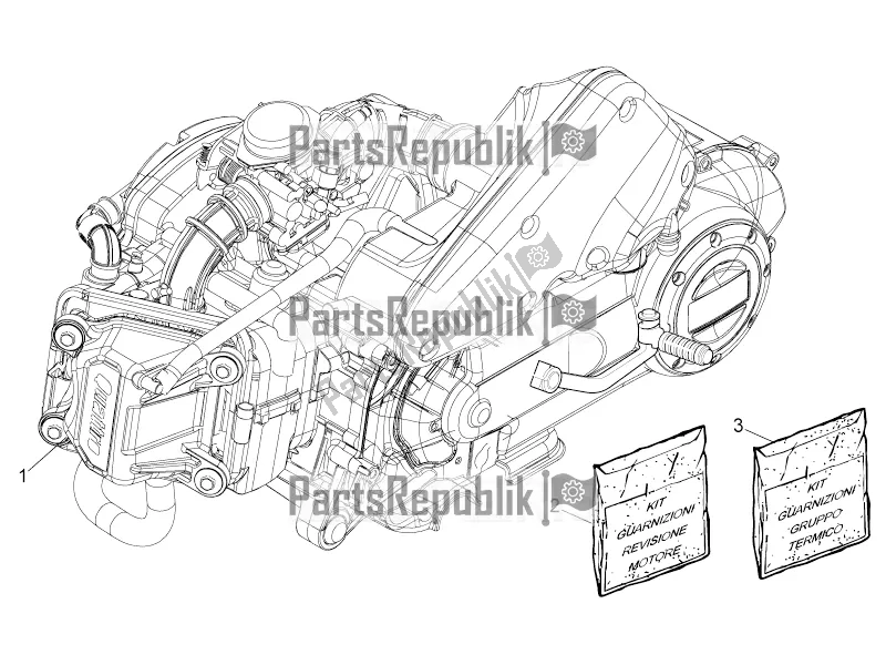 Alle Teile für das Motormontage des Aprilia SR Motard 50 4T 4V 2021
