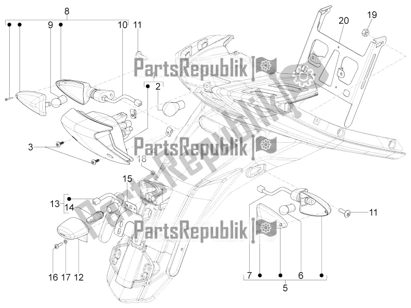 Tutte le parti per il Fanali Posteriori - Indicatori Di Direzione del Aprilia SR Motard 50 4T 4V 2021