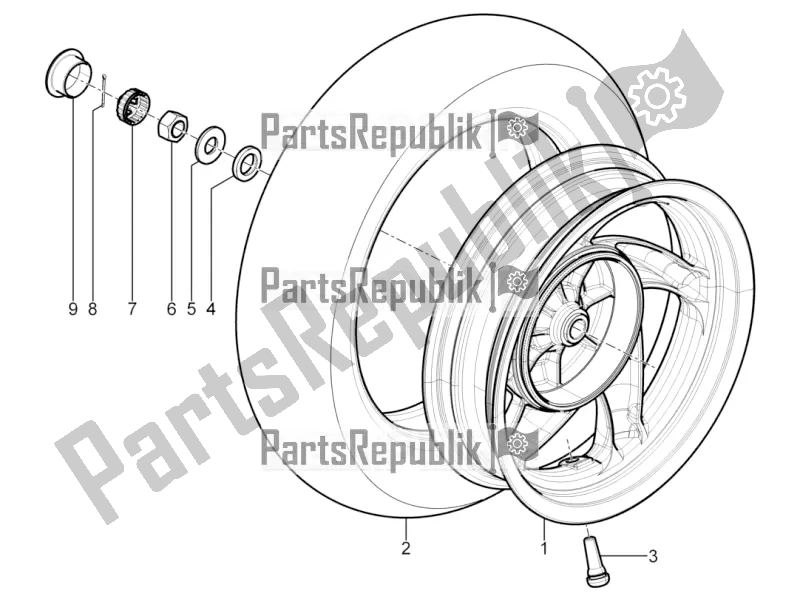 Todas las partes para Rueda Trasera de Aprilia SR Motard 50 4T 4V 2021