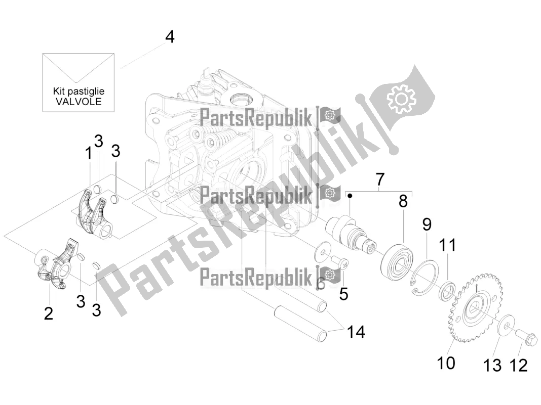 Toutes les pièces pour le Leviers à Bascule Support Unité du Aprilia SR Motard 50 4T 4V 2021