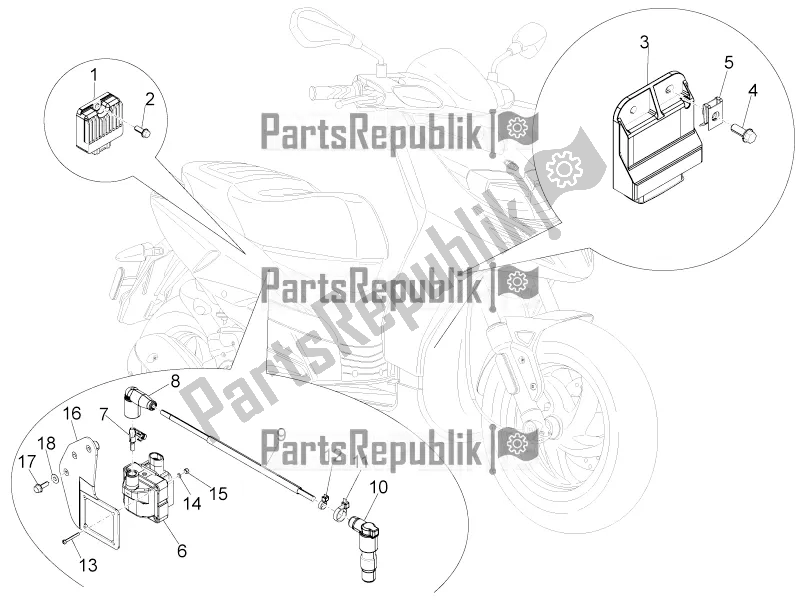 Wszystkie części do Regulatory Napi? Cia - Elektroniczne Jednostki Steruj? Ce (ecu) - H. T. Cewka Aprilia SR Motard 50 4T 4V 2021