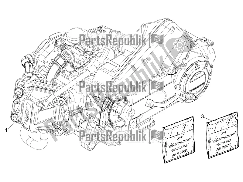 Alle onderdelen voor de Motor Assemblage van de Aprilia SR Motard 50 4T 4V 2022