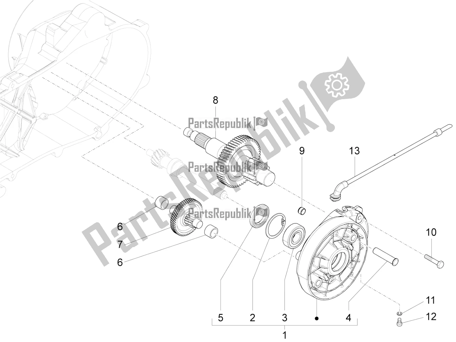 Todas as partes de Unidade De Redução do Aprilia SR Motard 50 4T 4V 2022