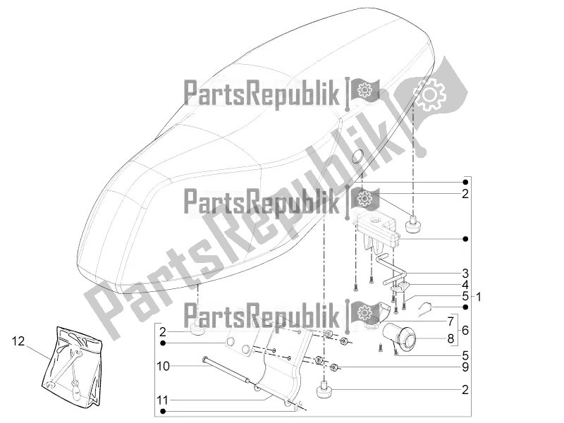 Todas as partes de Sela / Assentos do Aprilia SR Motard 50 4T 4V 2022