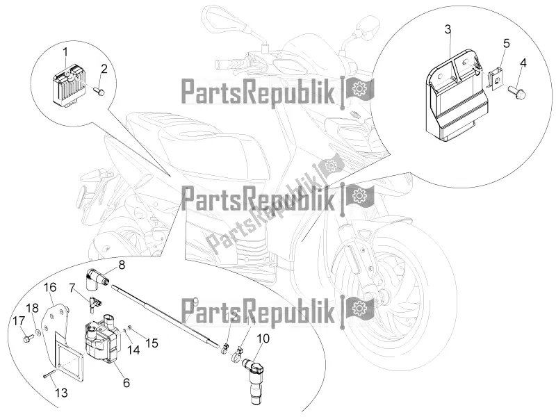 Alle Teile für das Spannungsregler - Elektronische Steuergeräte (ecu) - H. T. Spule des Aprilia SR Motard 50 4T 4V 2022