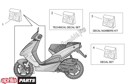 Alle Teile für das Decors I des Aprilia SR Motore Piaggio 555 50 2003 - 2005