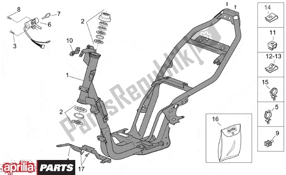 Tutte le parti per il Frame del Aprilia SR Motore Piaggio 555 50 2003 - 2005