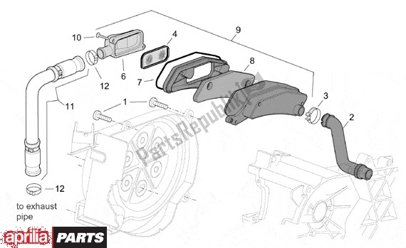 Wszystkie części do Nevenluchtfilter Aprilia SR Motore Piaggio 555 50 2003 - 2005