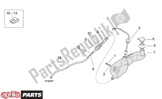 Todas as partes de Olietank do Aprilia SR Motore Piaggio 555 50 2003 - 2005