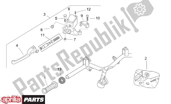 Alle onderdelen voor de Schakelingen Links van de Aprilia SR Motore Piaggio 555 50 2003 - 2005