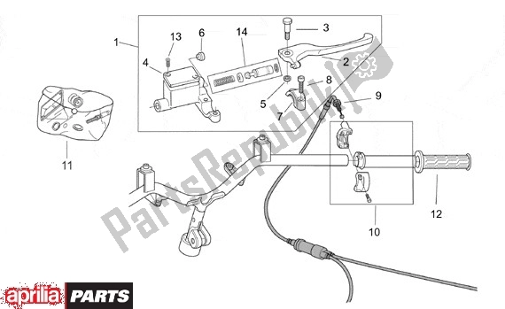 All parts for the Schakelingen Rechts of the Aprilia SR Motore Piaggio 555 50 2003 - 2005