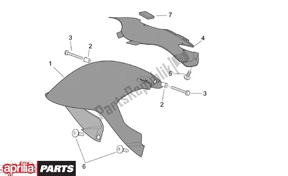 Tutte le parti per il Parafango del Aprilia SR Motore Piaggio 555 50 2003 - 2005