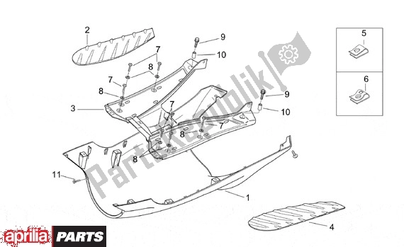 Toutes les pièces pour le Spoiler du Aprilia SR Motore Piaggio 555 50 2003 - 2005