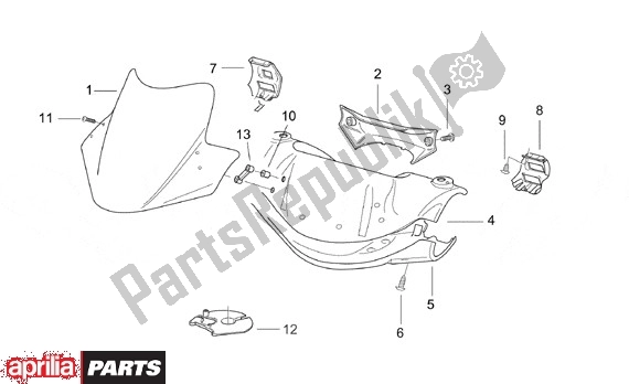 Alle Teile für das Stuurafdekking des Aprilia SR Motore Piaggio 555 50 2003 - 2005