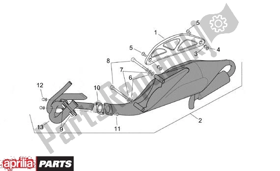 All parts for the Exhaust of the Aprilia SR Motore Piaggio 555 50 2003 - 2005