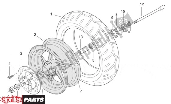 Wszystkie części do Przednie Ko? O Aprilia SR Motore Piaggio 555 50 2003 - 2005