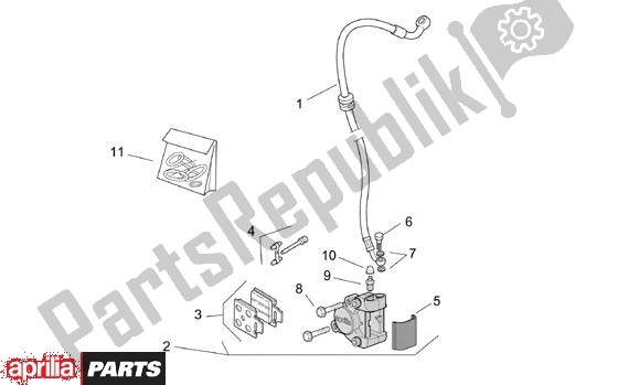 All parts for the Voorwielremklauw of the Aprilia SR Motore Piaggio 555 50 2003 - 2005