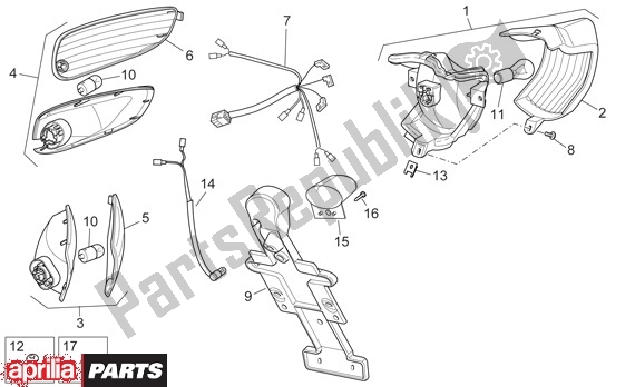 Toutes les pièces pour le Feu Arrière du Aprilia SR R Factory 556 50 2004 - 2007