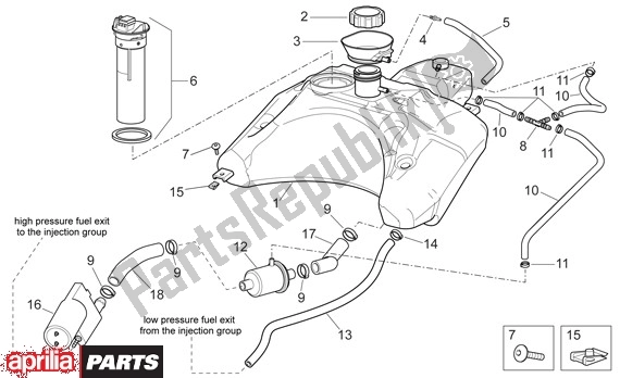 Todas las partes para Depósito De Combustible de Aprilia SR R Factory 556 50 2004 - 2007