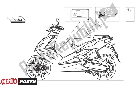 Alle onderdelen voor de Bordje En Leiding van de Aprilia SR R Factory 556 50 2004 - 2007