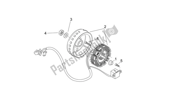 Alle onderdelen voor de Dynamo van de Aprilia SR R Factory 556 50 2004 - 2007