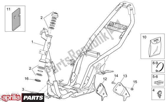 Alle Teile für das Frame des Aprilia SR R Factory 556 50 2004 - 2007